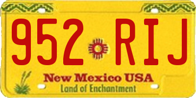 NM license plate 952RIJ