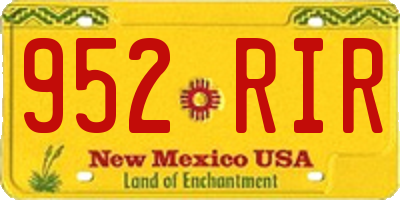 NM license plate 952RIR