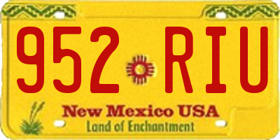NM license plate 952RIU