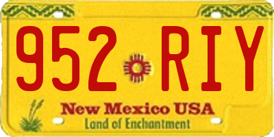 NM license plate 952RIY