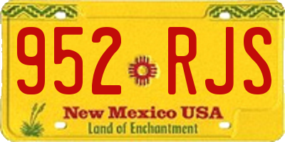 NM license plate 952RJS