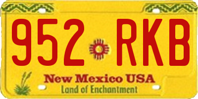 NM license plate 952RKB