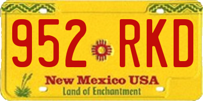 NM license plate 952RKD