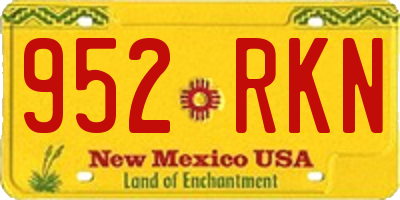 NM license plate 952RKN