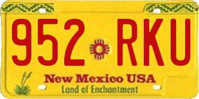 NM license plate 952RKU