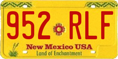 NM license plate 952RLF