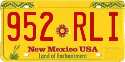 NM license plate 952RLI