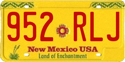 NM license plate 952RLJ