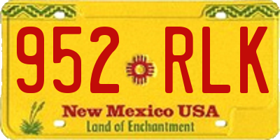 NM license plate 952RLK