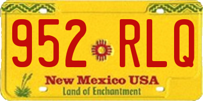 NM license plate 952RLQ