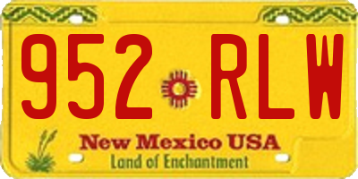 NM license plate 952RLW