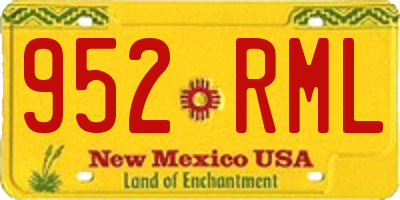 NM license plate 952RML
