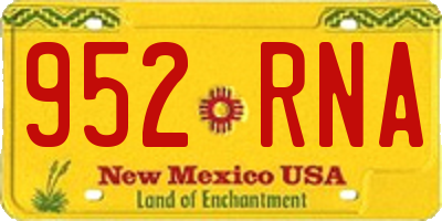 NM license plate 952RNA