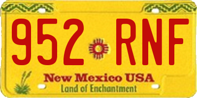 NM license plate 952RNF