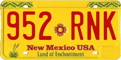 NM license plate 952RNK