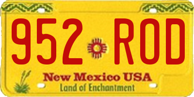 NM license plate 952ROD