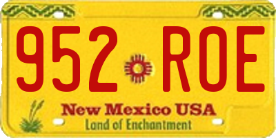NM license plate 952ROE