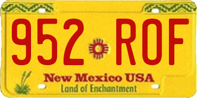 NM license plate 952ROF