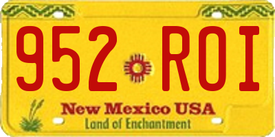 NM license plate 952ROI