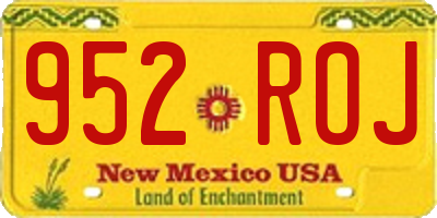 NM license plate 952ROJ