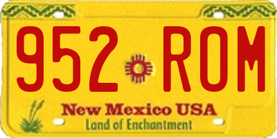 NM license plate 952ROM
