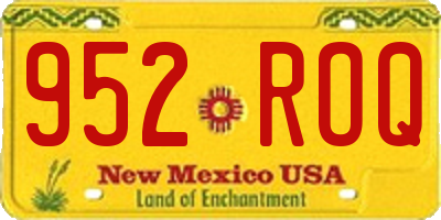 NM license plate 952ROQ