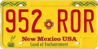 NM license plate 952ROR