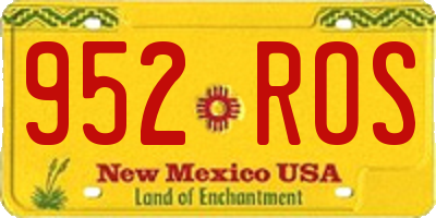 NM license plate 952ROS