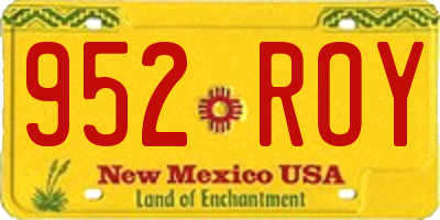 NM license plate 952ROY