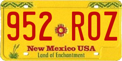 NM license plate 952ROZ