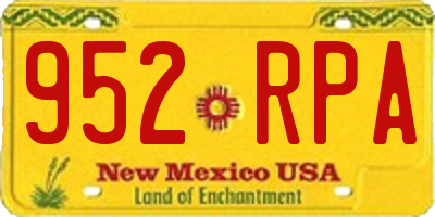 NM license plate 952RPA
