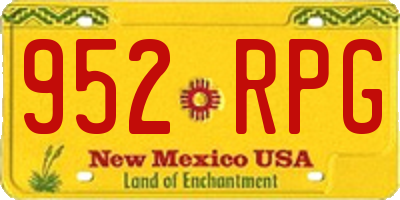 NM license plate 952RPG