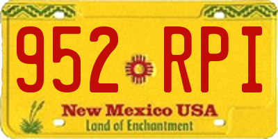 NM license plate 952RPI