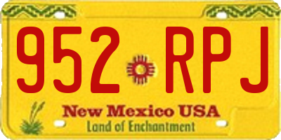 NM license plate 952RPJ