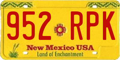 NM license plate 952RPK