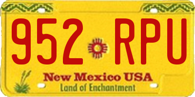 NM license plate 952RPU
