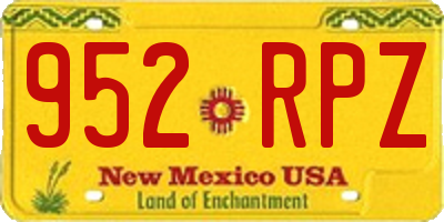 NM license plate 952RPZ