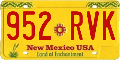 NM license plate 952RVK