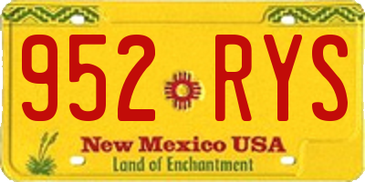 NM license plate 952RYS