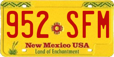 NM license plate 952SFM