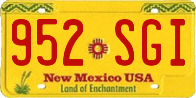 NM license plate 952SGI