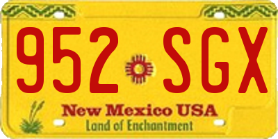 NM license plate 952SGX
