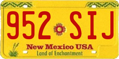 NM license plate 952SIJ