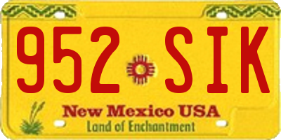 NM license plate 952SIK