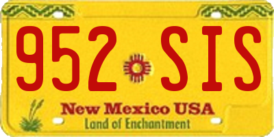 NM license plate 952SIS
