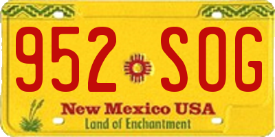 NM license plate 952SOG