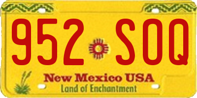 NM license plate 952SOQ
