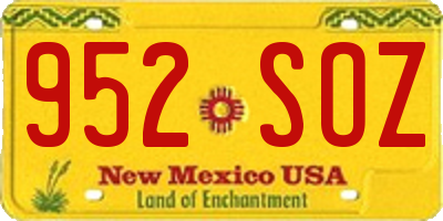 NM license plate 952SOZ