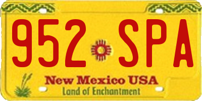 NM license plate 952SPA