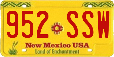 NM license plate 952SSW